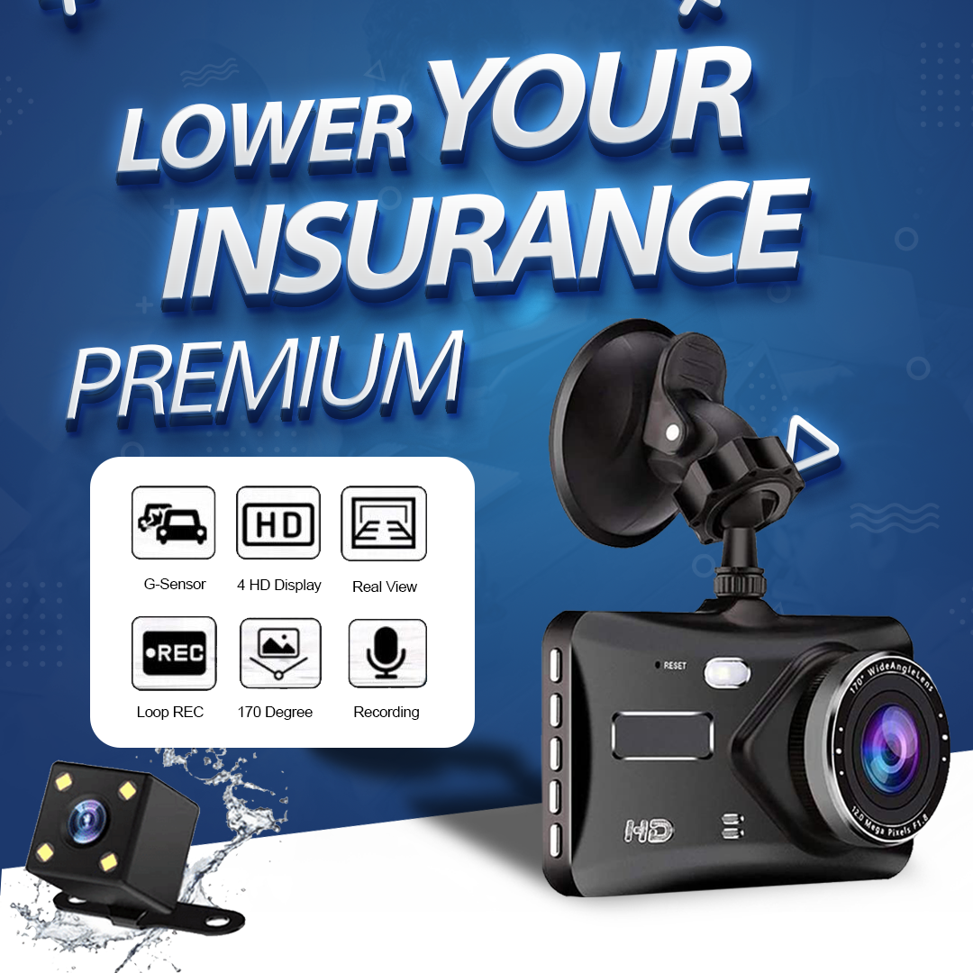 Dashcam Pro - Motion Detection, Easy to Install, 4.0" LCD, 170° Wide Angle, 1080p Resolution