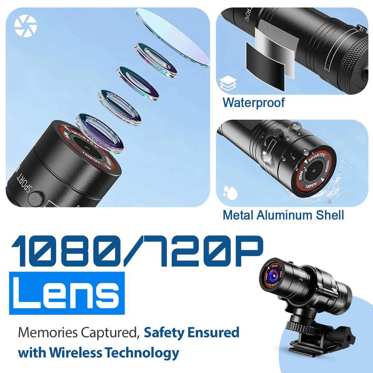 Dashcam Action (For Cyclists & Motorbikes) WIRELESS