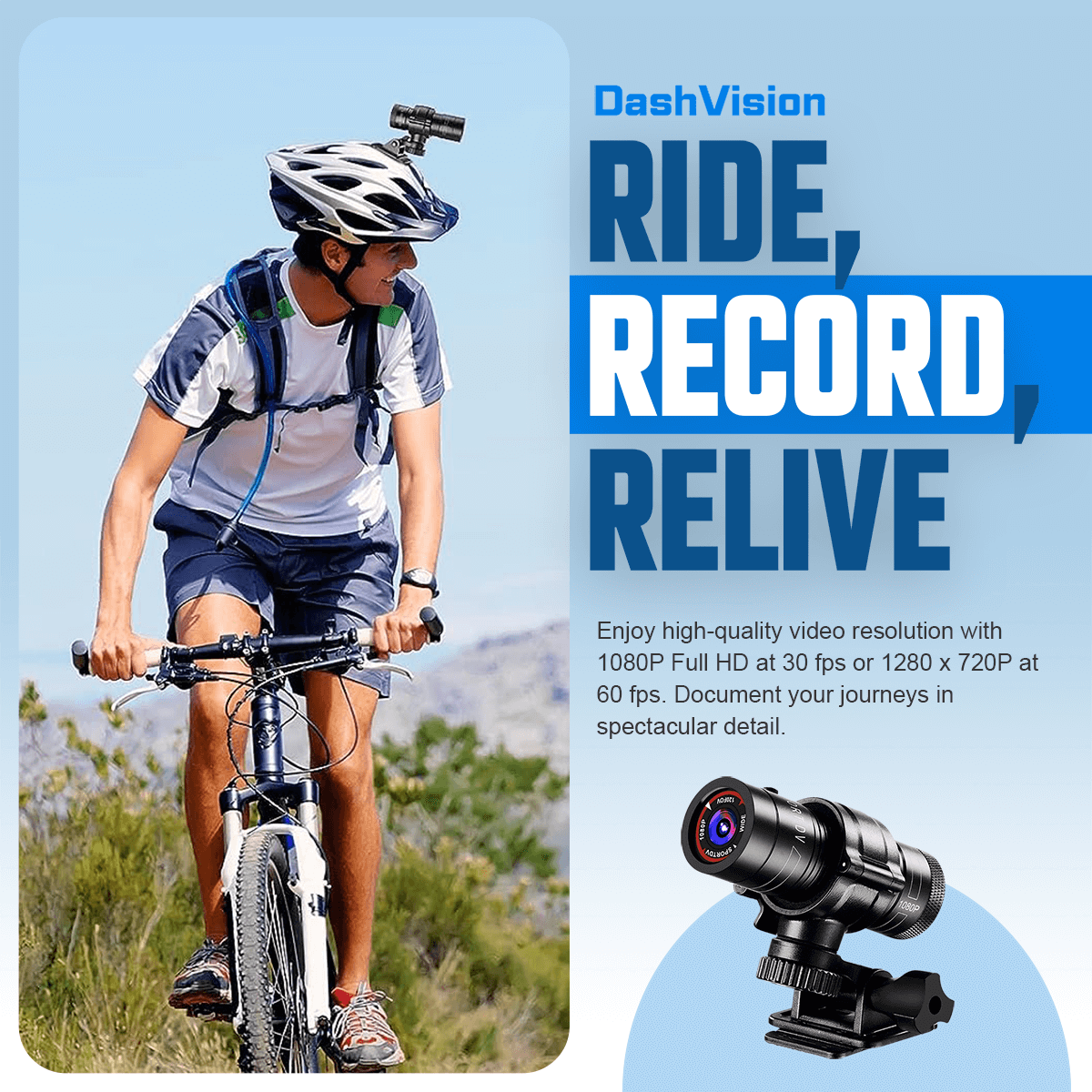 Dashcam Action (For Cyclists & Motorbikes) WIRELESS