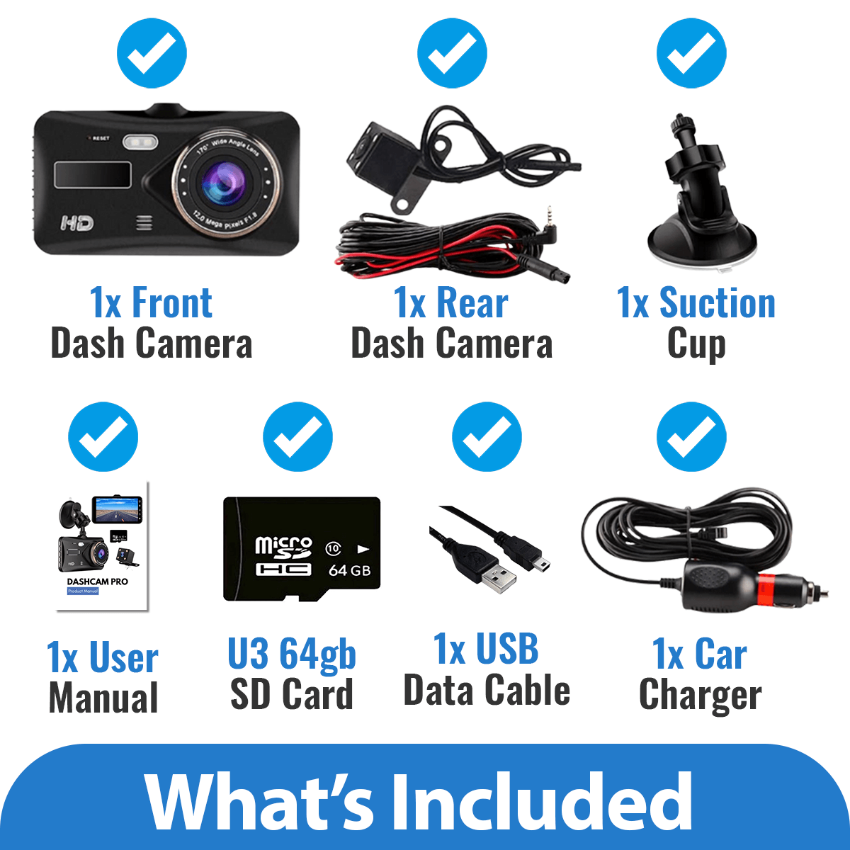 Dashcam Pro - Motion Detection, Easy to Install, 4.0" LCD, 170° Wide Angle, 1080p Resolution