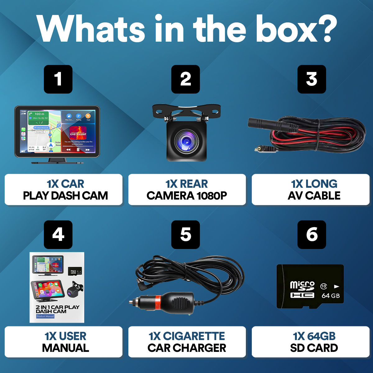 Smart Car Play Dash Cam 9"