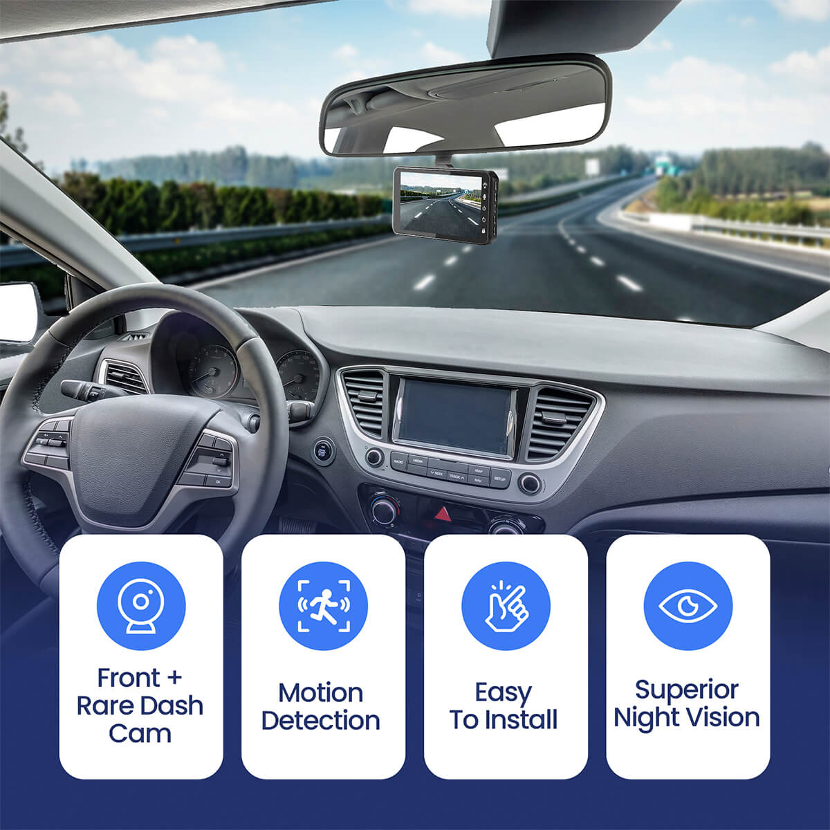 Dashcam Pro (Front & Rear) *Best Seller* 1080p | Dash Vision DP3