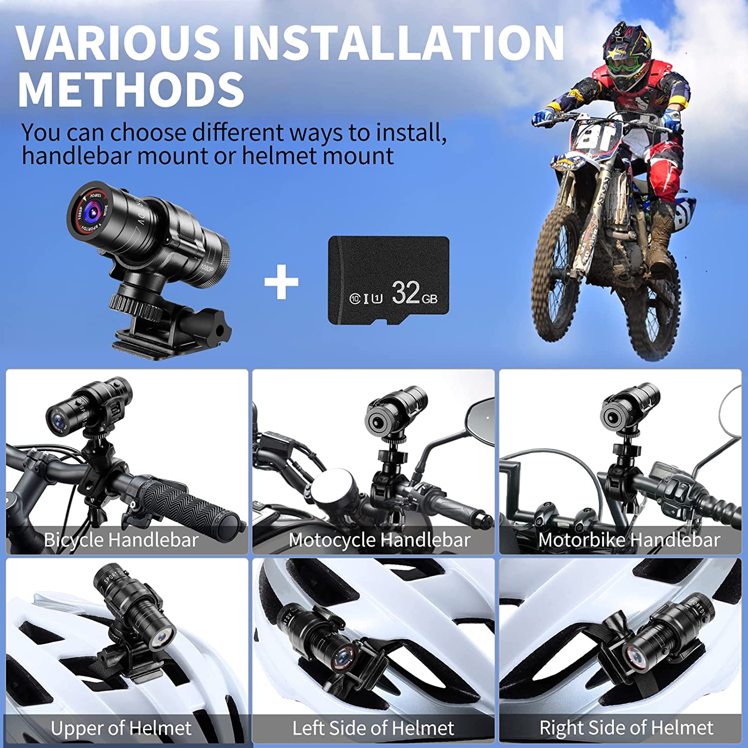 Buy Dash Cam Action perfect for Cyclists, Helmets & Motorbikes