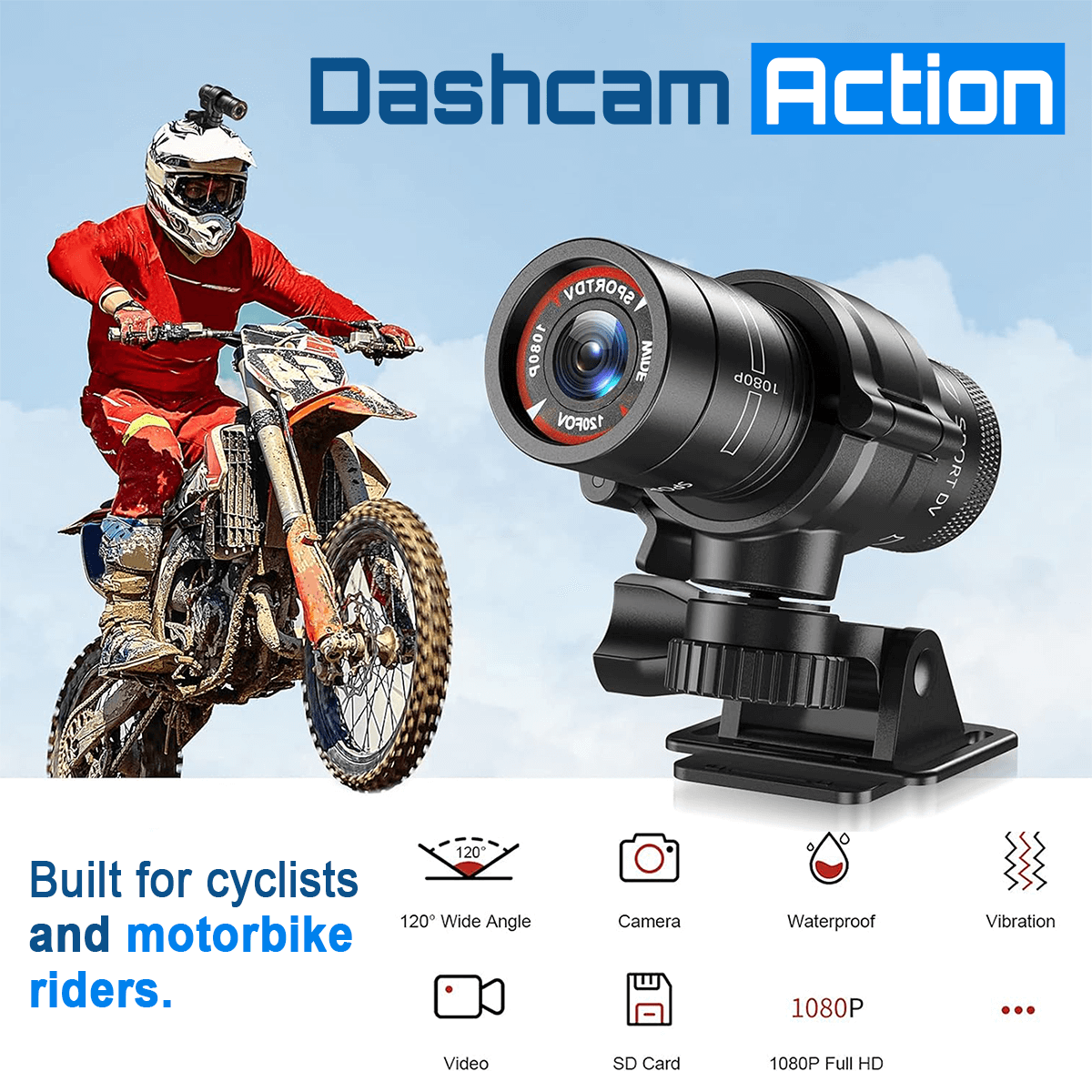 Dashcam Action (For Cyclists & Motorbikes) WIRELESS DP9
