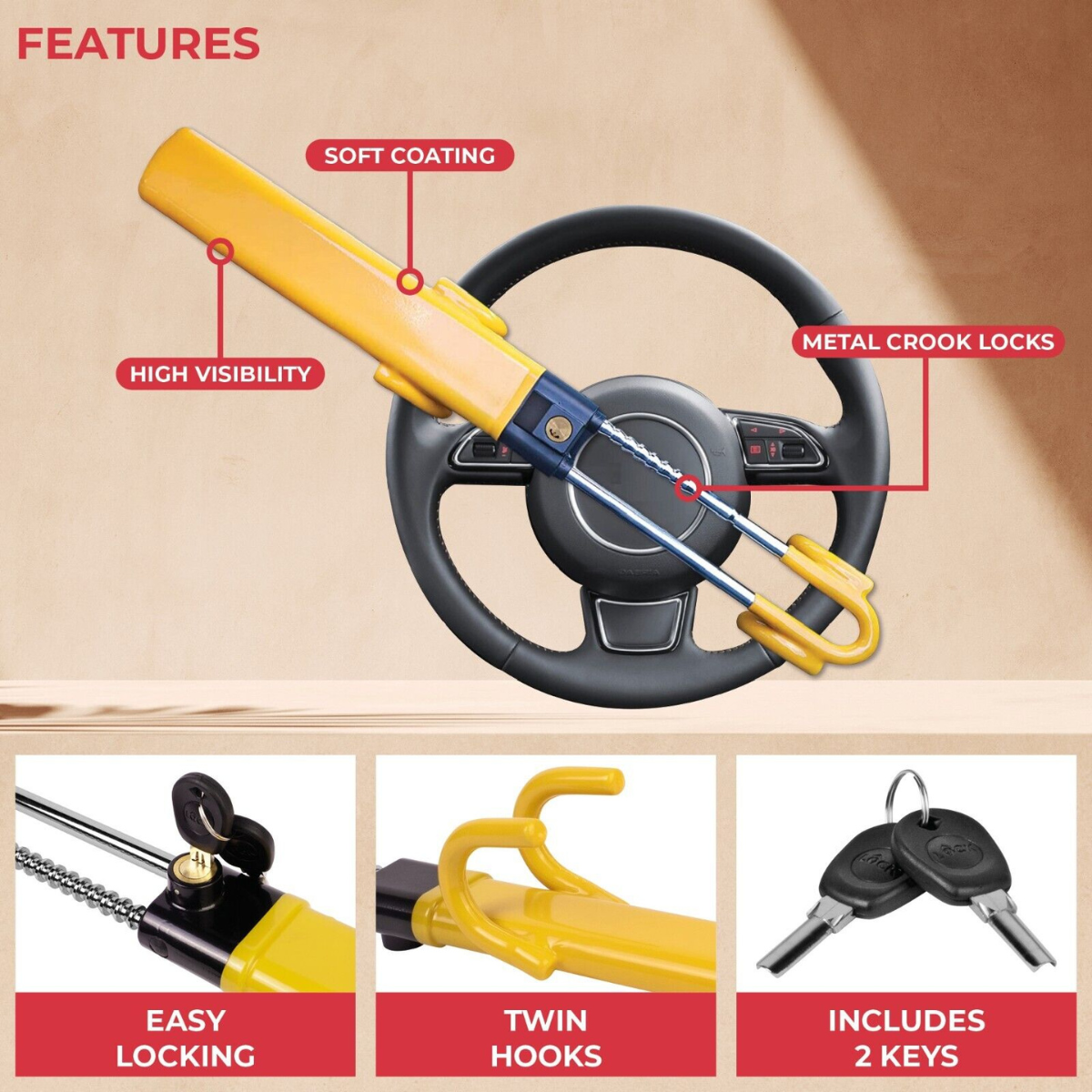 Car Steering Wheel Lock (Anti-Theft) DP12